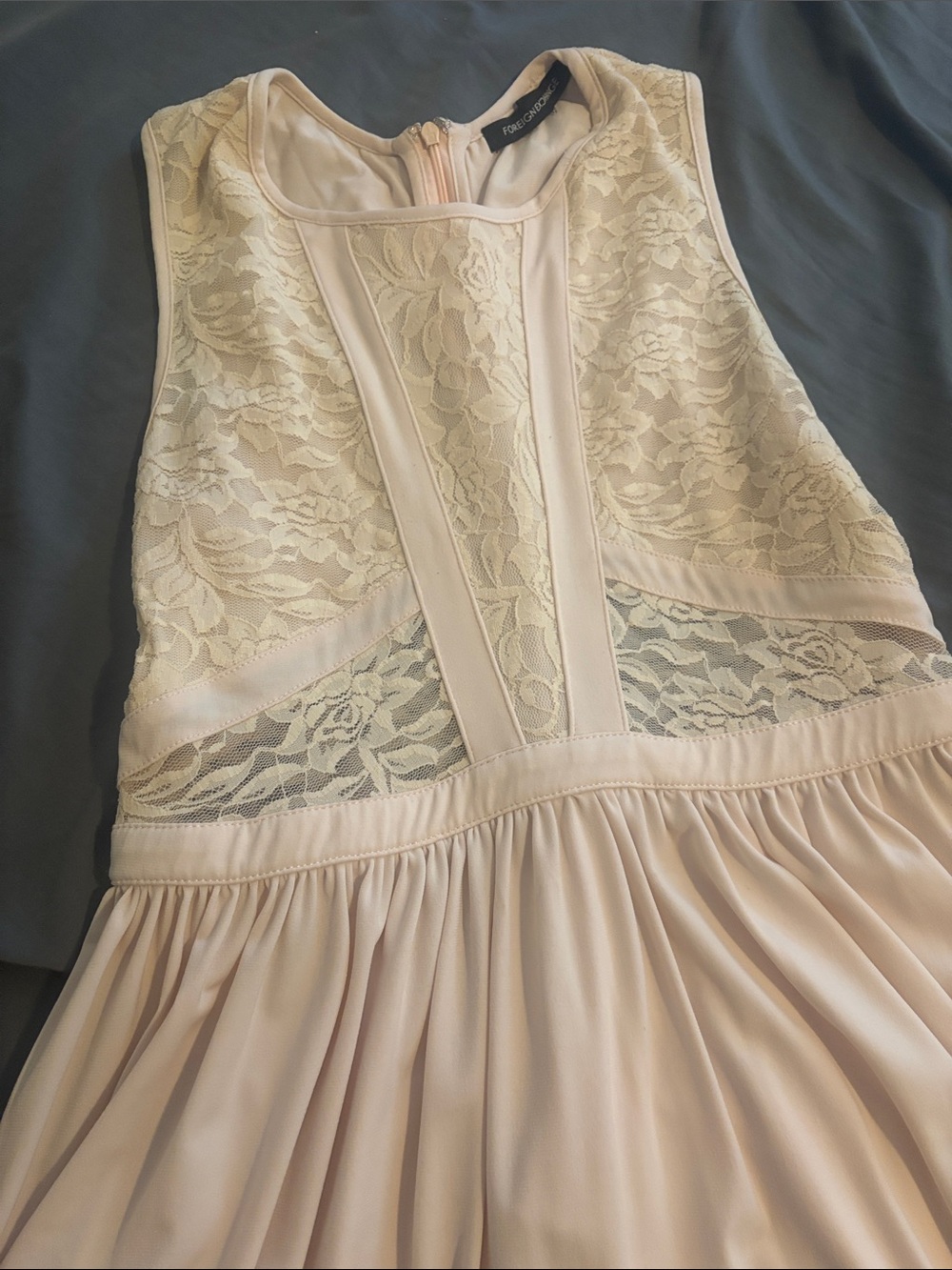 Foreign Exchange Lace Bodice Mini Dress - Blush